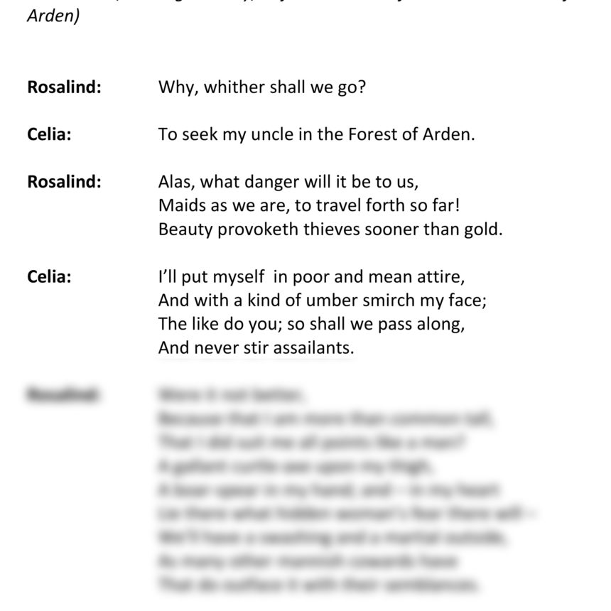 As You Like It (Rosalind and Celia Speaking)