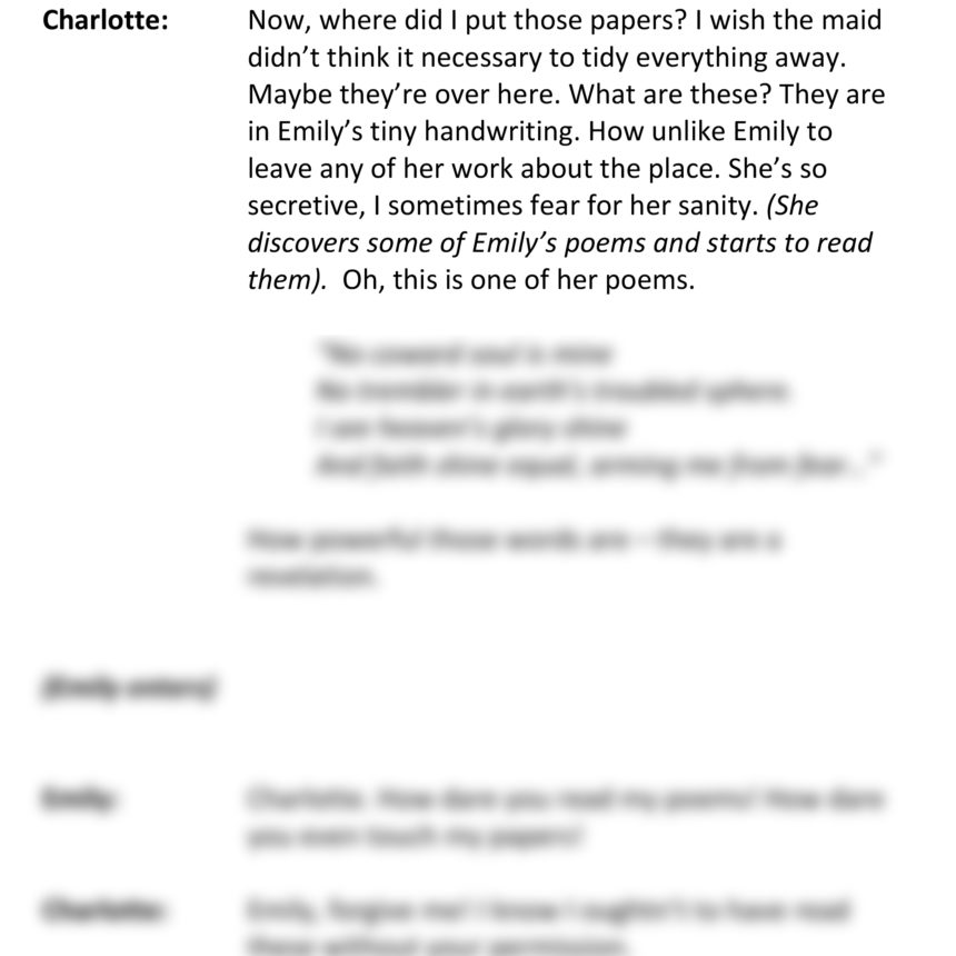 Charlotte & Emily Bronte (Charlotte and Emily Speaking)