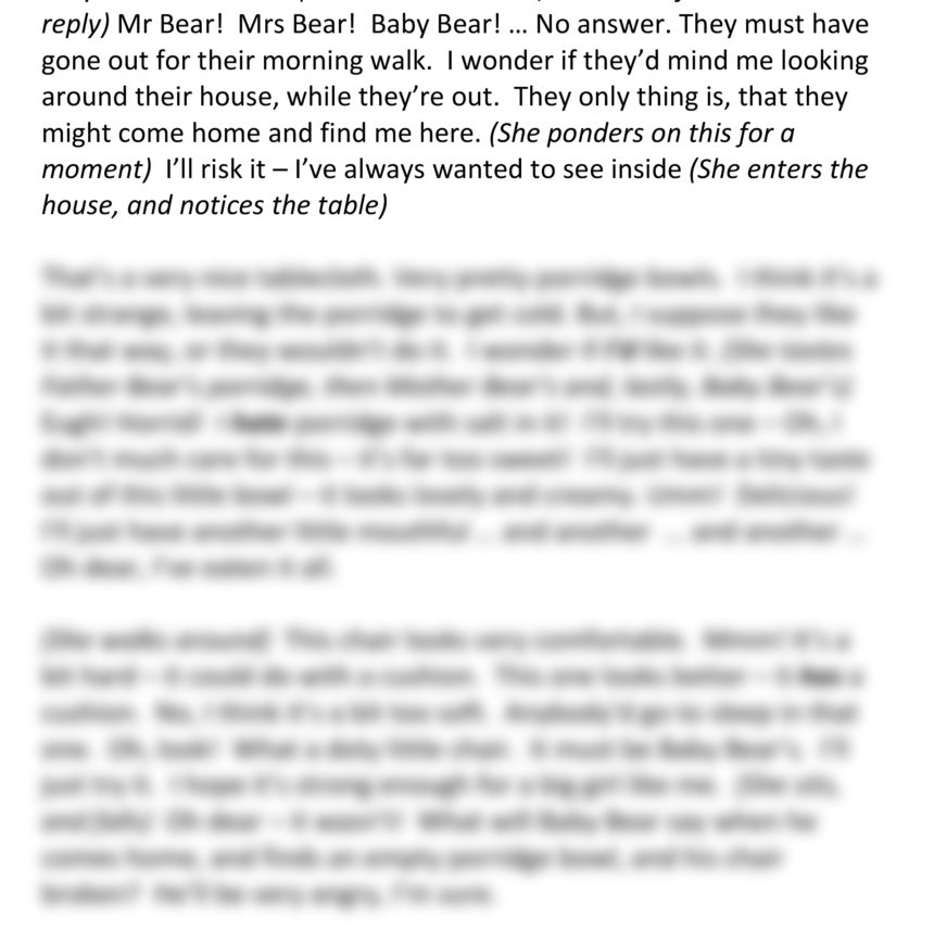 Goldilocks And The Three Bears (Goldilocks Speaking)