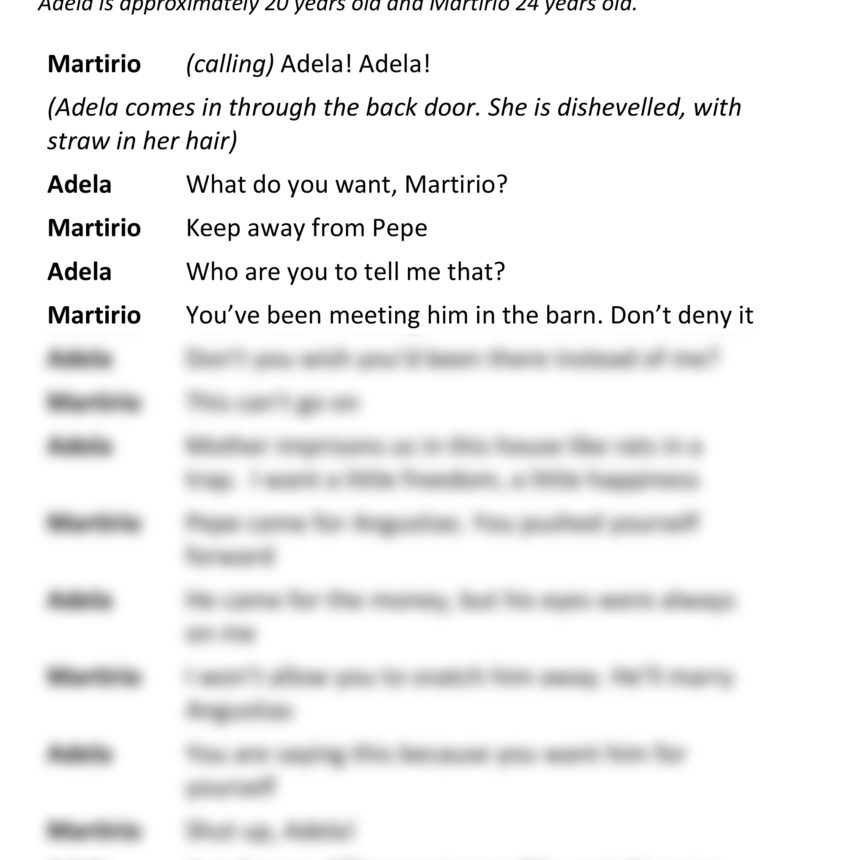 The House of Barnarda Alba (Martirio and Adela Speaking)