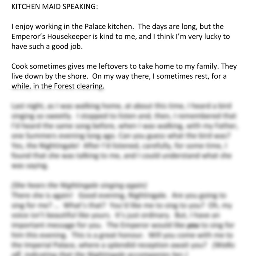 The Nightingale (Kitchen Maid Speaking)