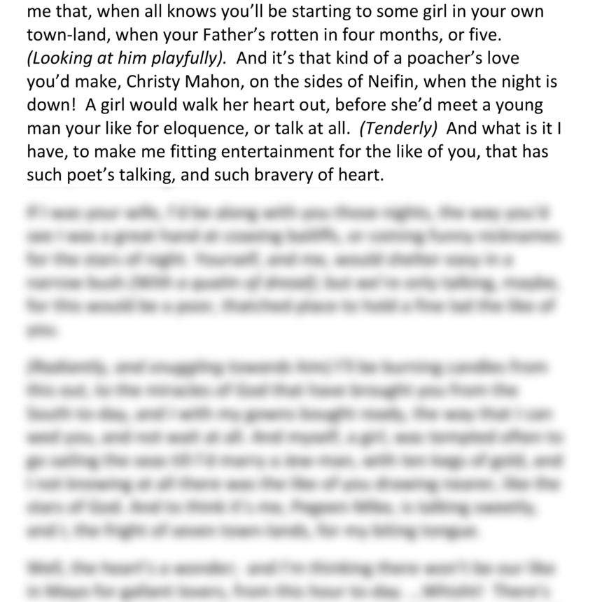 The Playboy Of The Western World (Pegeen Mike Speaking)