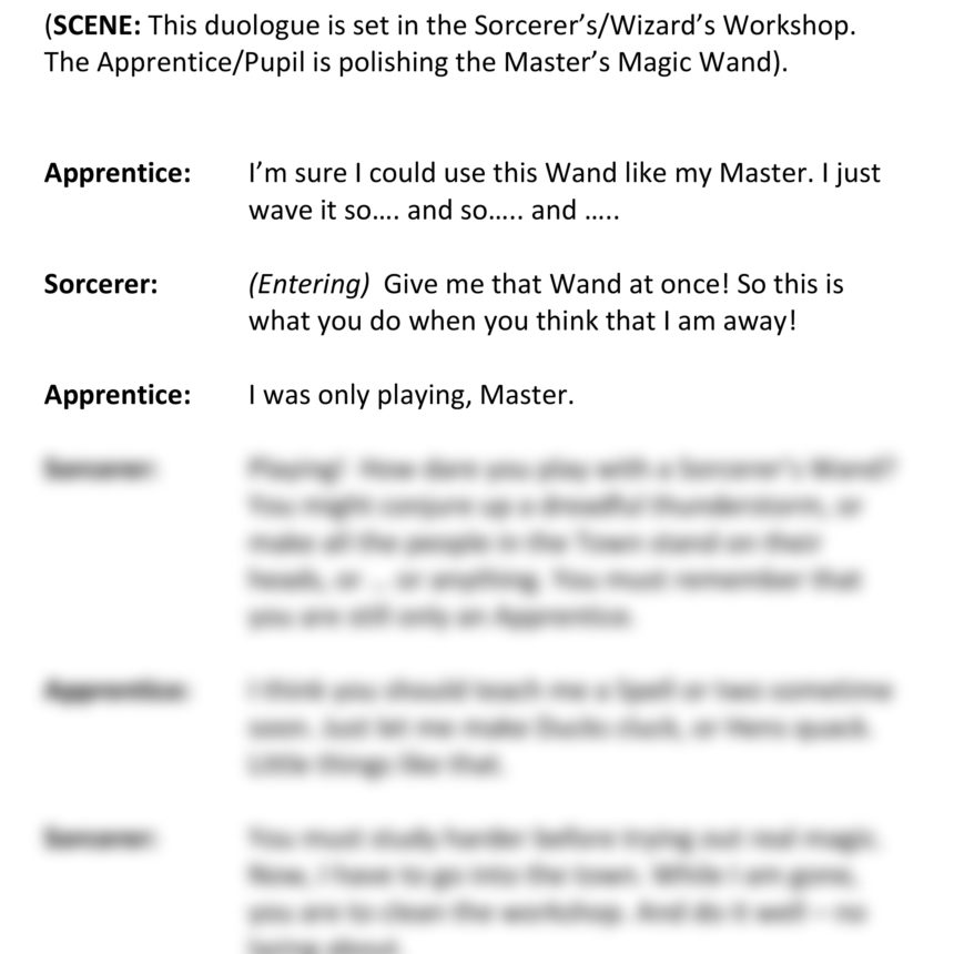 The Sorcerer's Apprentice (Apprentice and Sorcerer Speaking)